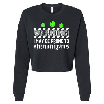 Warning I May be Prone to Shenanigans Cropped Pullover Crew