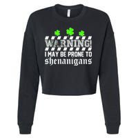 Warning I May be Prone to Shenanigans Cropped Pullover Crew