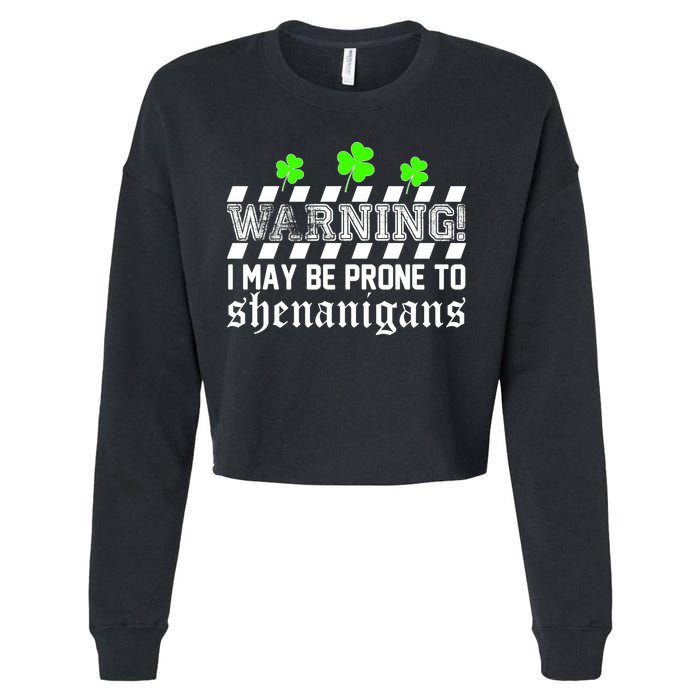 Warning I May be Prone to Shenanigans Cropped Pullover Crew