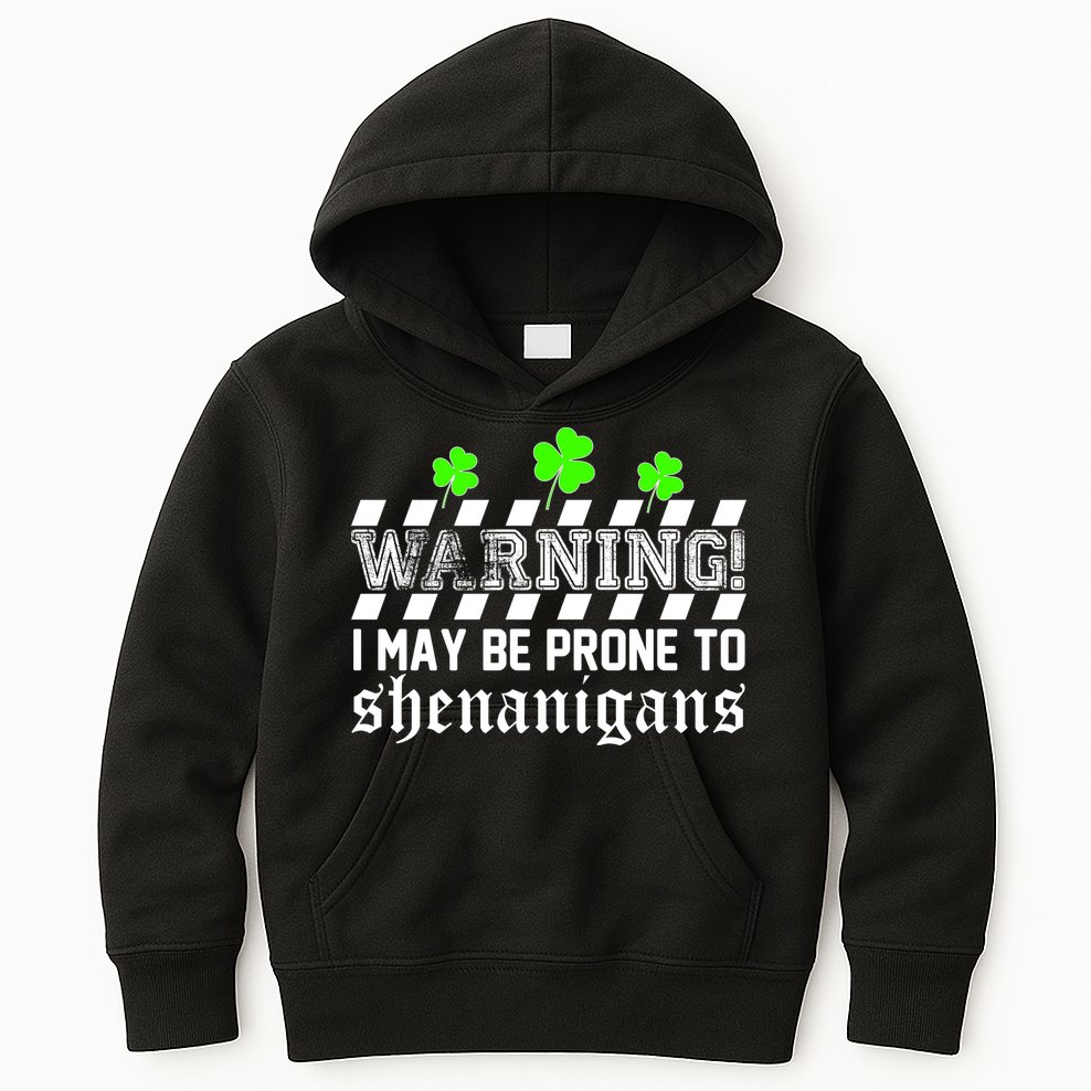 Warning I May be Prone to Shenanigans Kids Hoodie