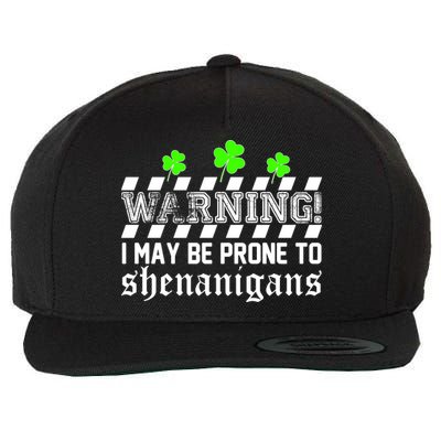 Warning I May be Prone to Shenanigans Wool Snapback Cap