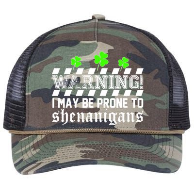 Warning I May be Prone to Shenanigans Retro Rope Trucker Hat Cap