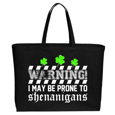 Warning I May be Prone to Shenanigans Cotton Canvas Jumbo Tote