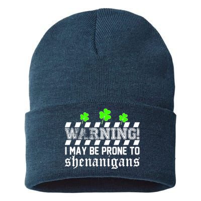 Warning I May be Prone to Shenanigans Sustainable Knit Beanie