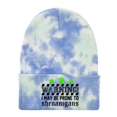 Warning I May be Prone to Shenanigans Tie Dye 12in Knit Beanie