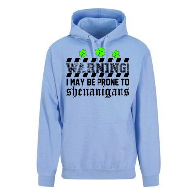 Warning I May be Prone to Shenanigans Unisex Surf Hoodie