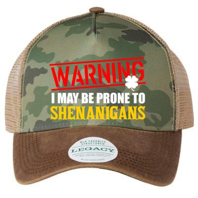 Warning I May Be Prone to Shenanigans St. Patrick's Day Clover Legacy Tie Dye Trucker Hat