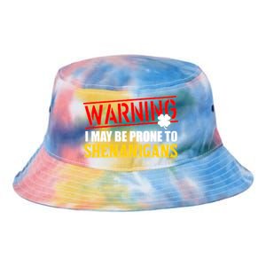 Warning I May Be Prone to Shenanigans St. Patrick's Day Clover Tie Dye Newport Bucket Hat