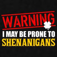 Warning I May Be Prone to Shenanigans St. Patrick's Day Clover Ladies PosiCharge Tri-Blend Wicking Tank
