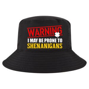 Warning I May Be Prone to Shenanigans St. Patrick's Day Clover Cool Comfort Performance Bucket Hat