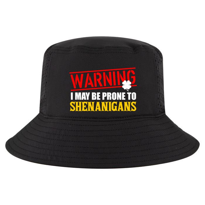 Warning I May Be Prone to Shenanigans St. Patrick's Day Clover Cool Comfort Performance Bucket Hat