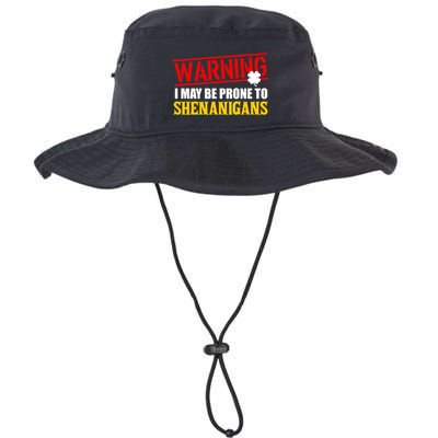 Warning I May Be Prone to Shenanigans St. Patrick's Day Clover Bucket Hat