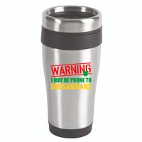 Warning I May Be Prone to Shenanigans St. Patrick's Day Clover 16oz Travel Tumbler