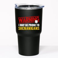 Warning I May Be Prone to Shenanigans St. Patrick's Day Clover Tumbler