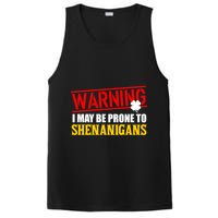 Warning I May Be Prone to Shenanigans St. Patrick's Day Clover PosiCharge Competitor Tank
