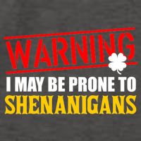Warning I May Be Prone to Shenanigans St. Patrick's Day Clover Vector Backpack