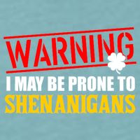 Warning I May Be Prone to Shenanigans St. Patrick's Day Clover Sueded Cloud Jersey T-Shirt
