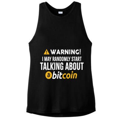 Warning I May Randomly Start Talking About Bitcoin Ladies PosiCharge Tri-Blend Wicking Tank