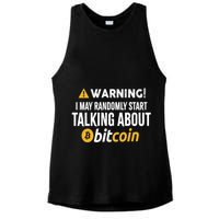 Warning I May Randomly Start Talking About Bitcoin Ladies PosiCharge Tri-Blend Wicking Tank