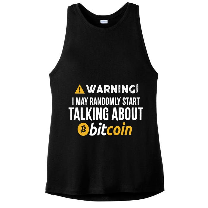 Warning I May Randomly Start Talking About Bitcoin Ladies PosiCharge Tri-Blend Wicking Tank