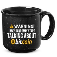 Warning I May Randomly Start Talking About Bitcoin 15oz Campfire Ceramic Mug