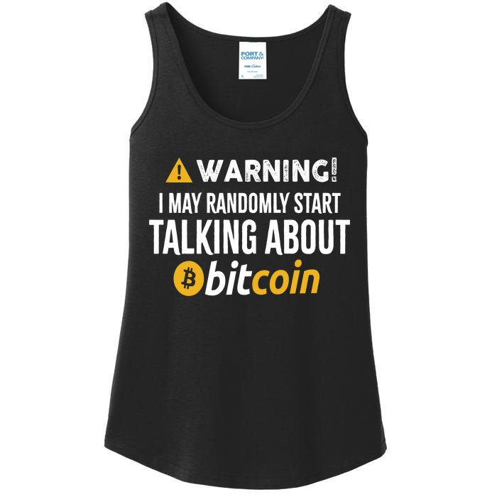 Warning I May Randomly Start Talking About Bitcoin Ladies Essential Tank