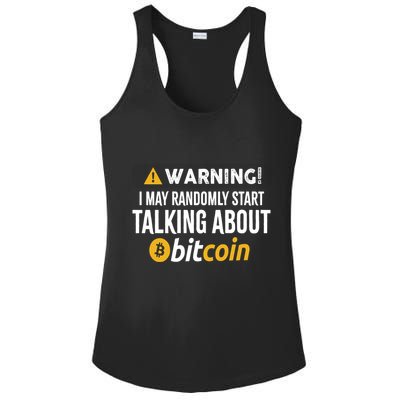 Warning I May Randomly Start Talking About Bitcoin Ladies PosiCharge Competitor Racerback Tank