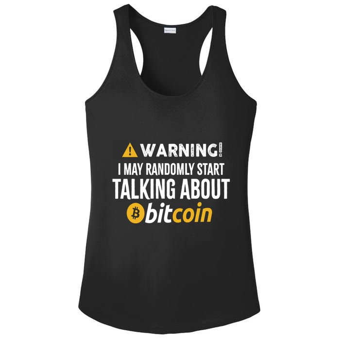Warning I May Randomly Start Talking About Bitcoin Ladies PosiCharge Competitor Racerback Tank