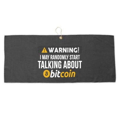 Warning I May Randomly Start Talking About Bitcoin Large Microfiber Waffle Golf Towel