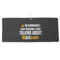Warning I May Randomly Start Talking About Bitcoin Large Microfiber Waffle Golf Towel