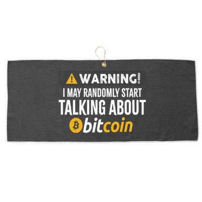 Warning I May Randomly Start Talking About Bitcoin Large Microfiber Waffle Golf Towel