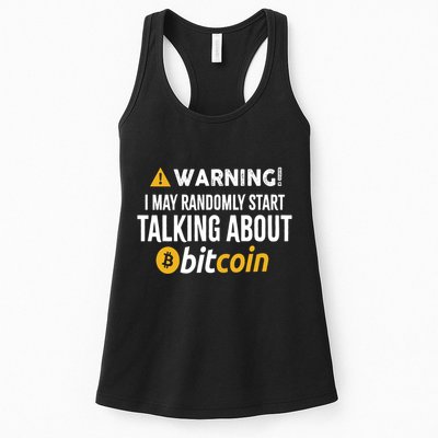 Warning I May Randomly Start Talking About Bitcoin Womens Tank Top