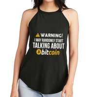 Warning I May Randomly Start Talking About Bitcoin Women's Perfect Tri Rocker Tank