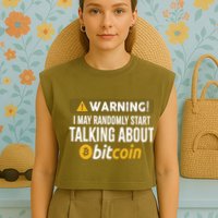 Warning I May Randomly Start Talking About Bitcoin Garment-Dyed Women's Muscle Tee