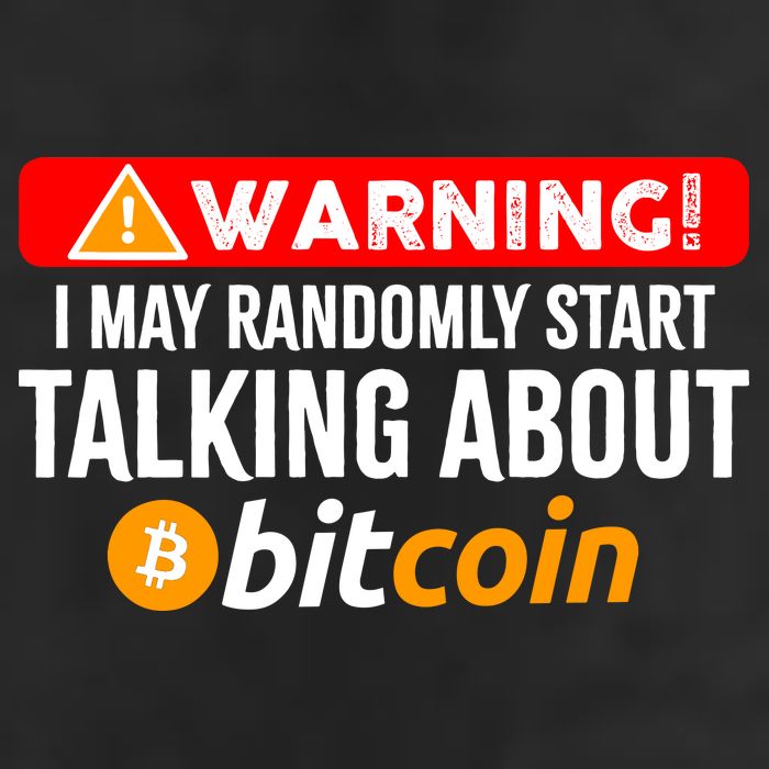 Warning I May Start Talking About Bitcoin Funny Crypto 7 Panel Mesh Trucker Snapback Hat