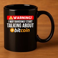 Warning I May Start Talking About Bitcoin Funny Crypto 11oz C Handle Ceramic Mug