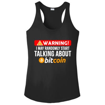 Warning I May Start Talking About Bitcoin Funny Crypto Ladies PosiCharge Competitor Racerback Tank
