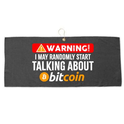 Warning I May Start Talking About Bitcoin Funny Crypto Large Microfiber Waffle Golf Towel