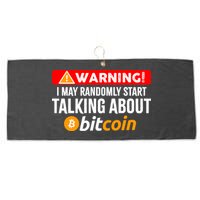 Warning I May Start Talking About Bitcoin Funny Crypto Large Microfiber Waffle Golf Towel