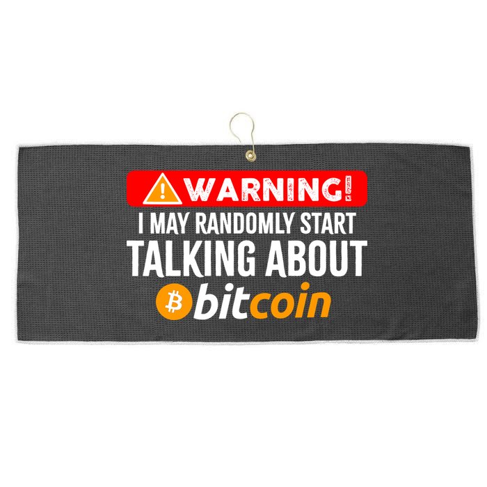 Warning I May Start Talking About Bitcoin Funny Crypto Large Microfiber Waffle Golf Towel