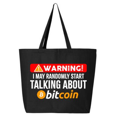 Warning I May Start Talking About Bitcoin Funny Crypto 25L Jumbo Tote