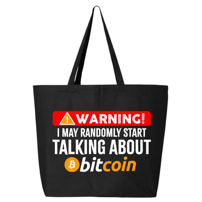 Warning I May Start Talking About Bitcoin Funny Crypto 25L Jumbo Tote