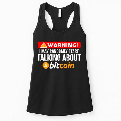Warning I May Start Talking About Bitcoin Funny Crypto Womens Tank Top
