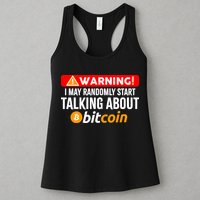 Warning I May Start Talking About Bitcoin Funny Crypto Womens Tank Top