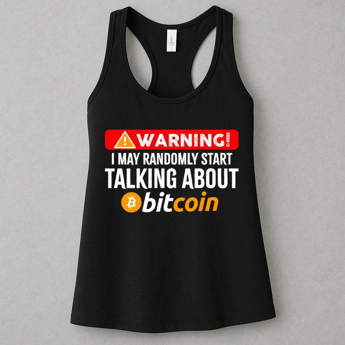 Warning I May Start Talking About Bitcoin Funny Crypto Womens Tank Top