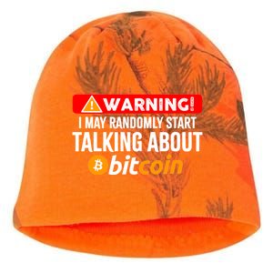 Warning I May Start Talking About Bitcoin Funny Crypto Kati - Camo Knit Beanie