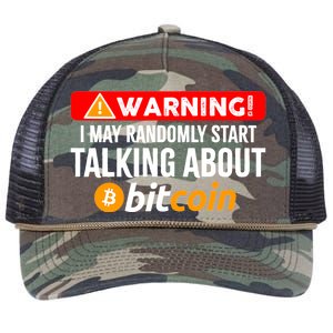 Warning I May Start Talking About Bitcoin Funny Crypto Retro Rope Trucker Hat Cap