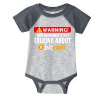 Warning I May Start Talking About Bitcoin Funny Crypto Infant Baby Jersey Bodysuit