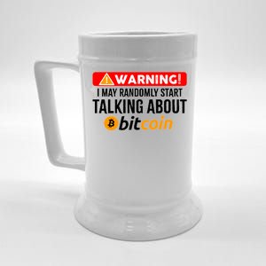 Warning I May Start Talking About Bitcoin Funny Crypto Beer Stein