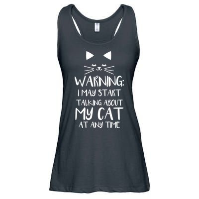 Warning I May Start Talking About My Cat Ladies Essential Flowy Tank